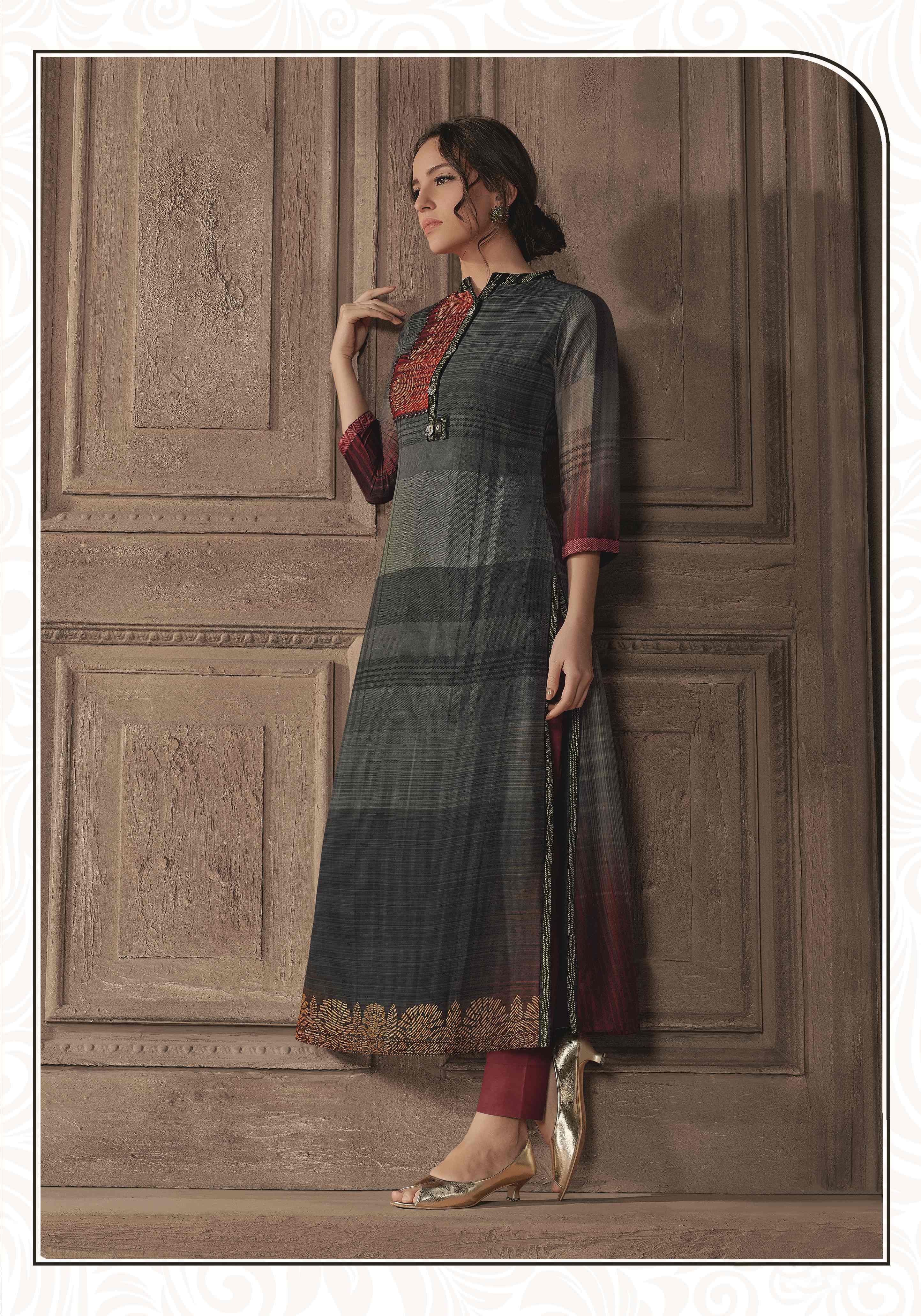 Women's Blue Cotton Silk Bollywood Exclusive Kurti - Ad-5038 - Navyaa