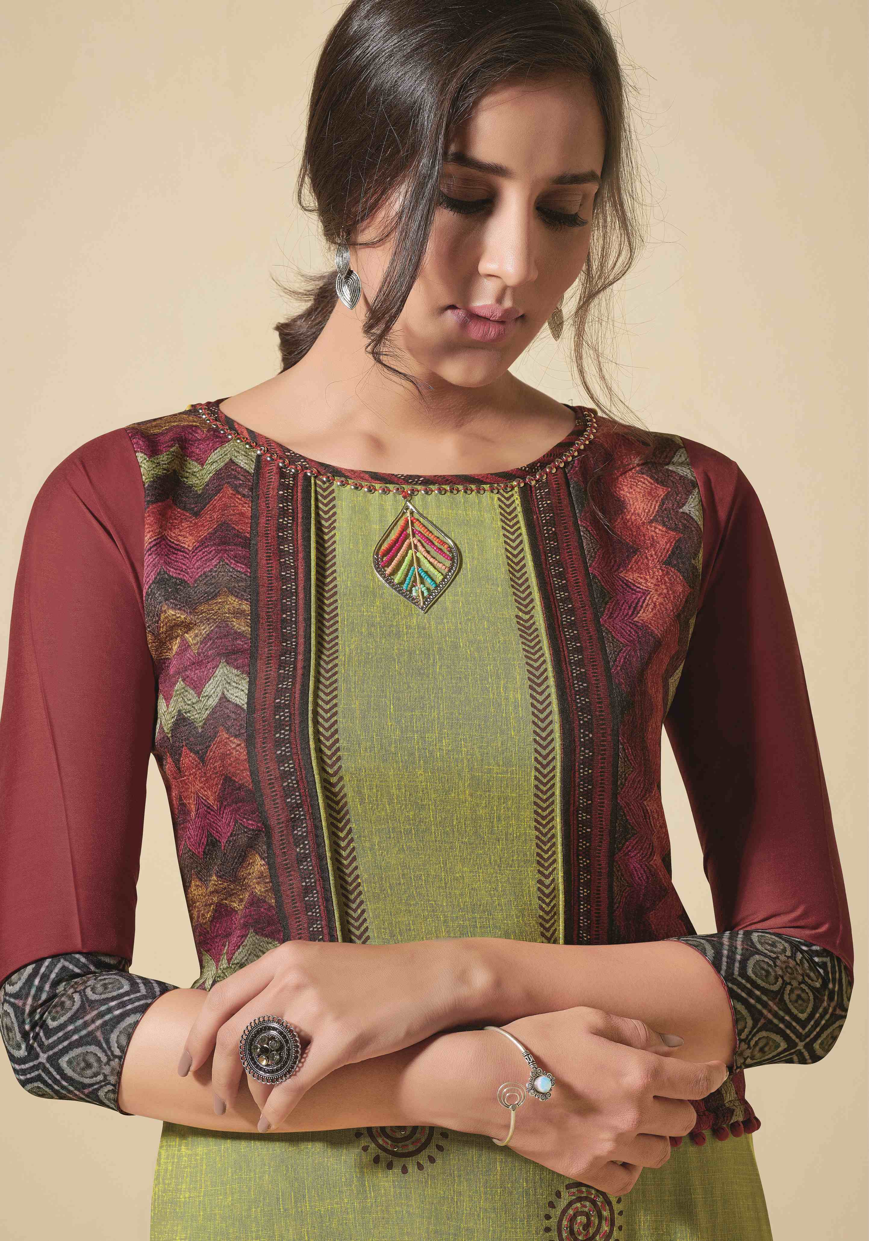 Women's Multicolor Color Soft Silk Bollywood Kurta  - Navyaa