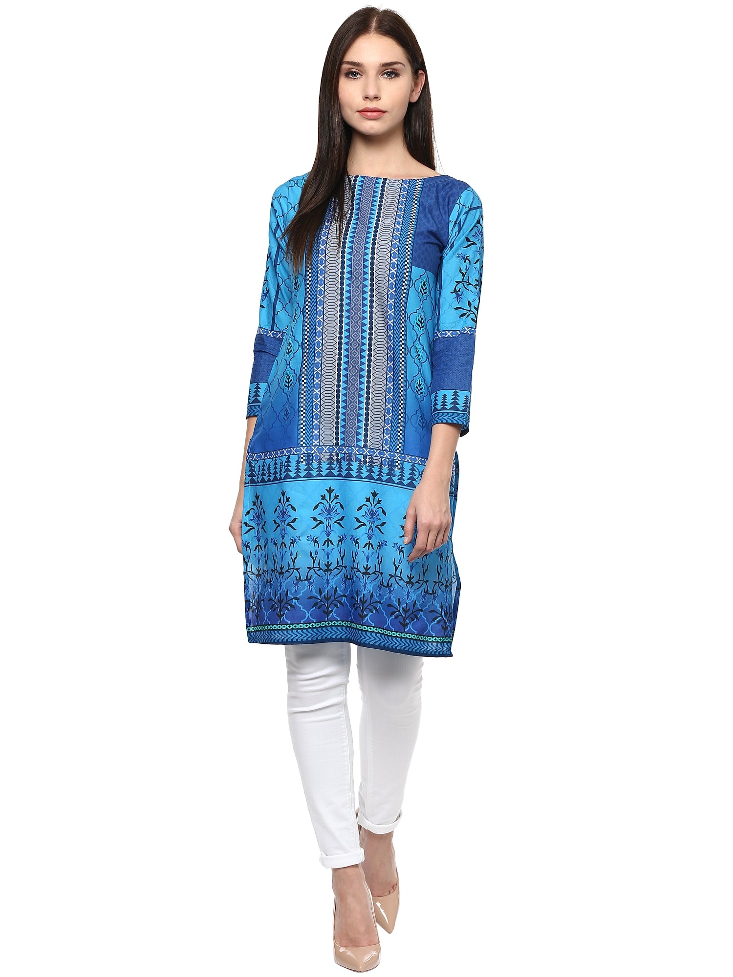 Women's Cotton Jaipur Style Only Kurti - Ahalyaa