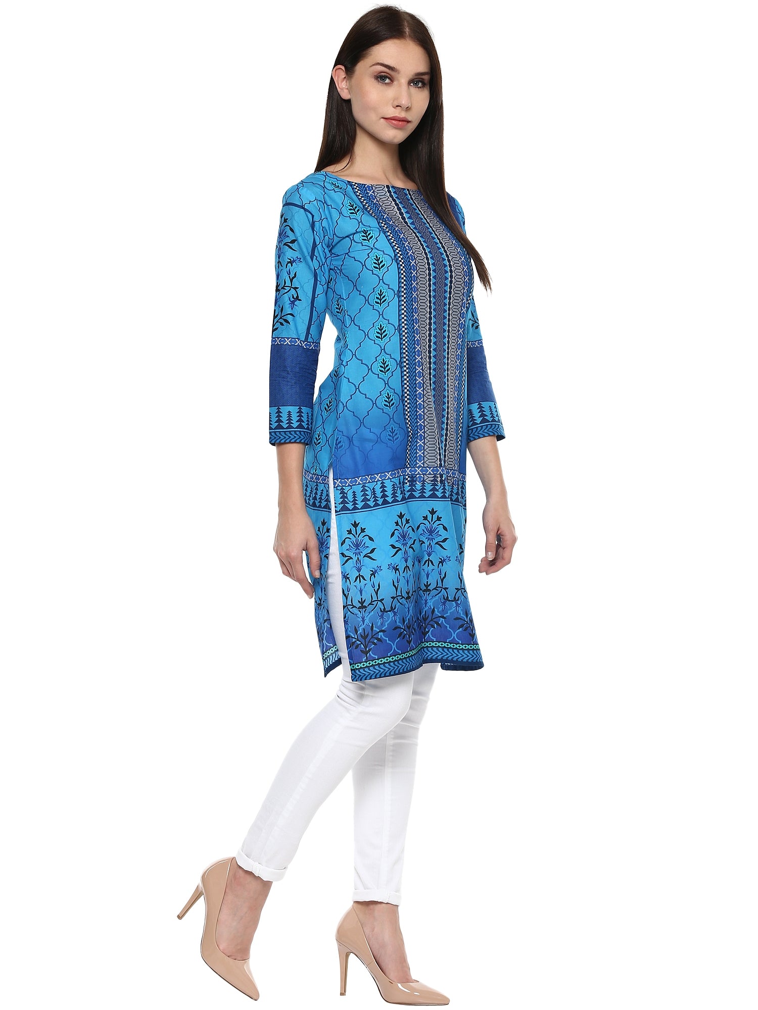 Women's Cotton Jaipur Style Only Kurti - Ahalyaa