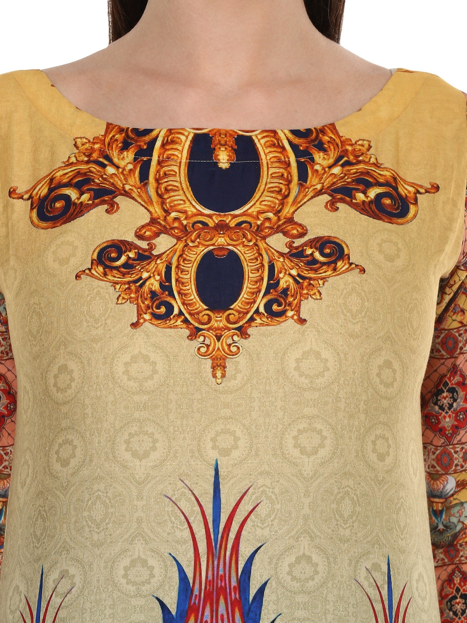 Women's Multicoloured Digital Printed Cotton Only Kurti - Ahalyaa