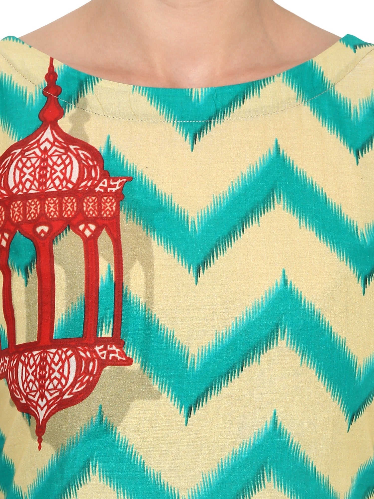 Women's Moroccon Lantern Cotton Printed Only Kurti - Ahalyaa