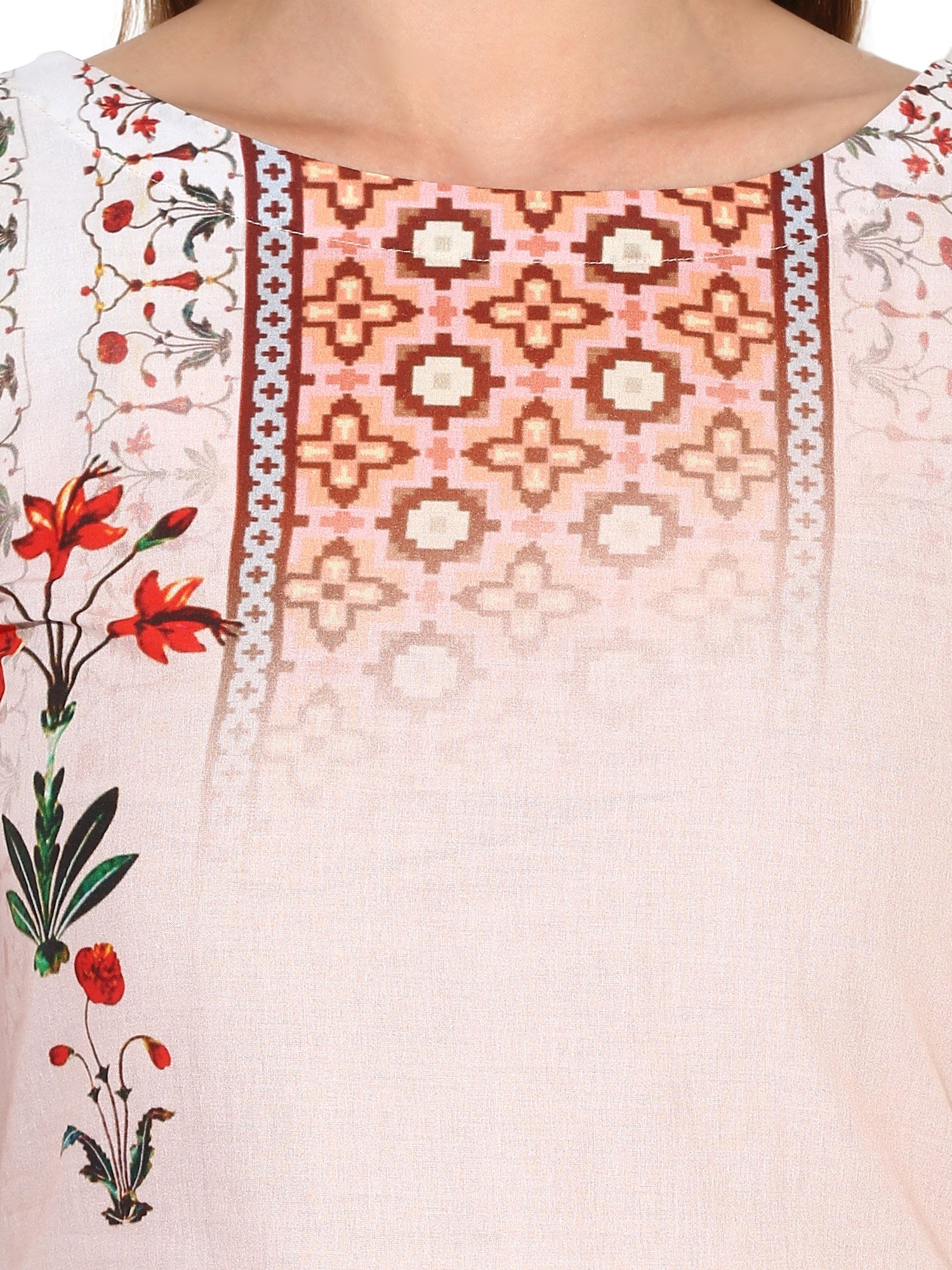 Women's Taj Mahal Inspired Digital Cotton Only Kurti - Ahalyaa