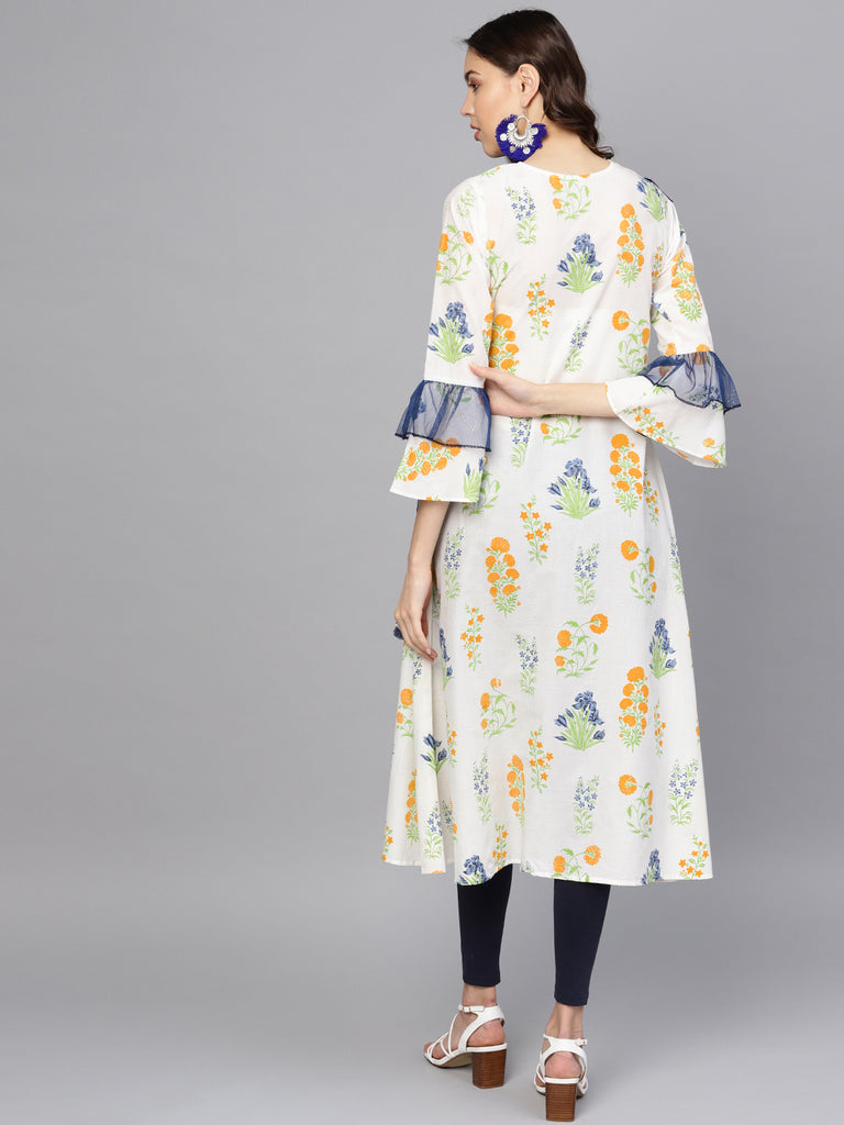 Women's Angrakha Style Printed Only Kurta