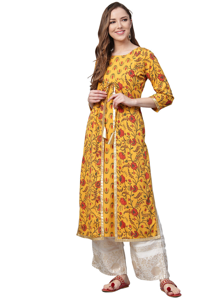 Women's Yellow A-Line Only Kurta