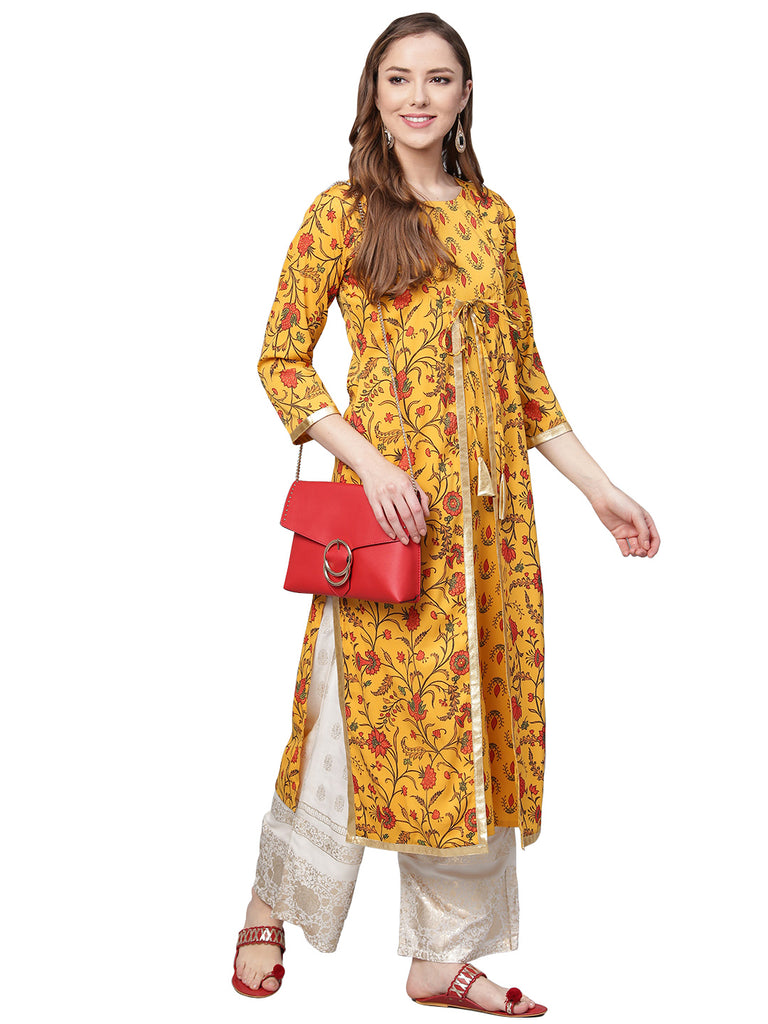 Women's Yellow A-Line Only Kurta