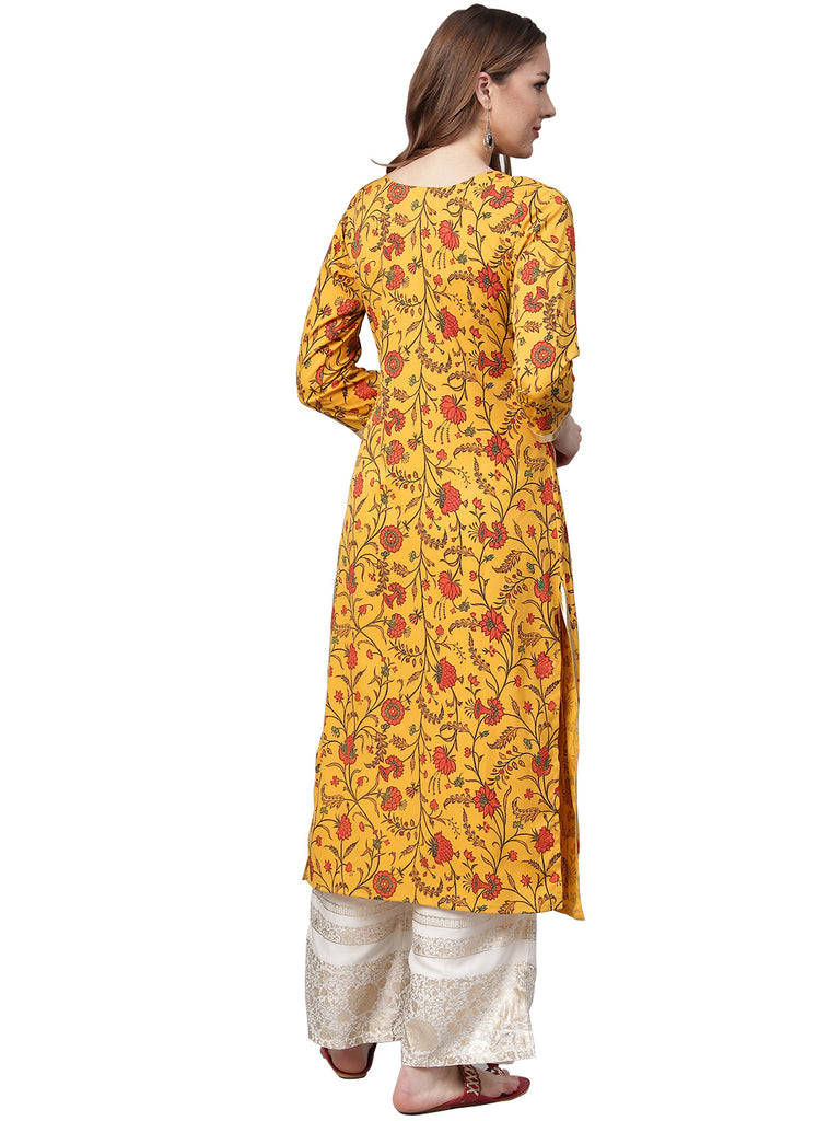 Women's Yellow A-Line Only Kurta