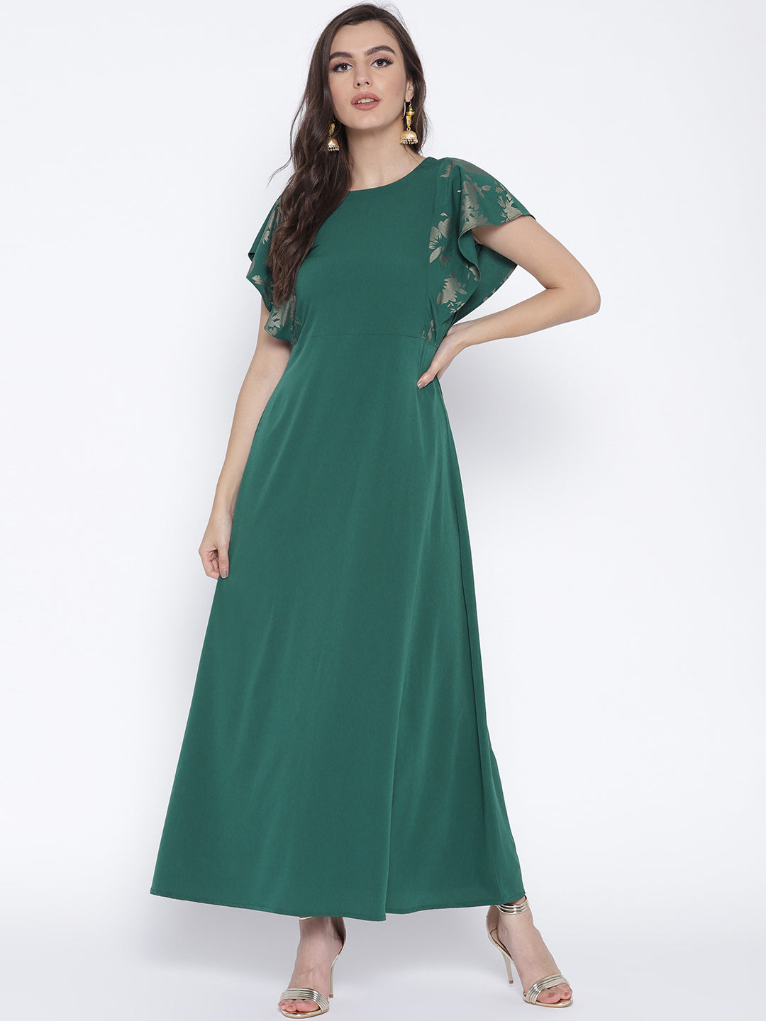 Women's Blue Green Only Kurta Dress - Ahalyaa