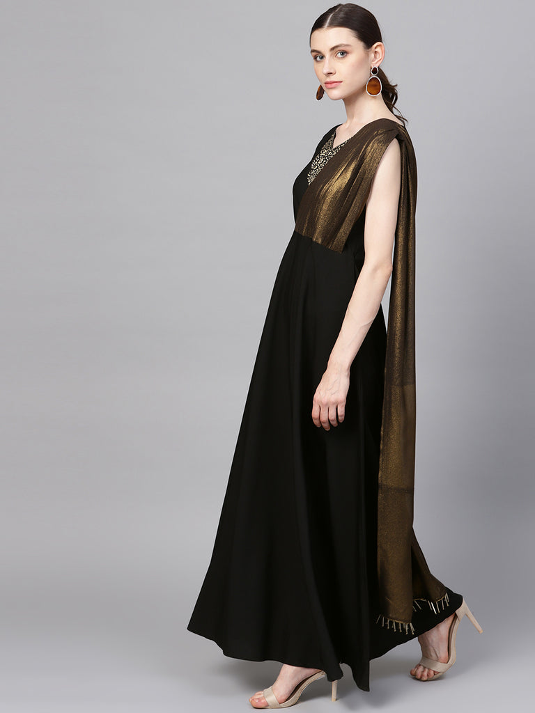Women's Black Crepe Dress