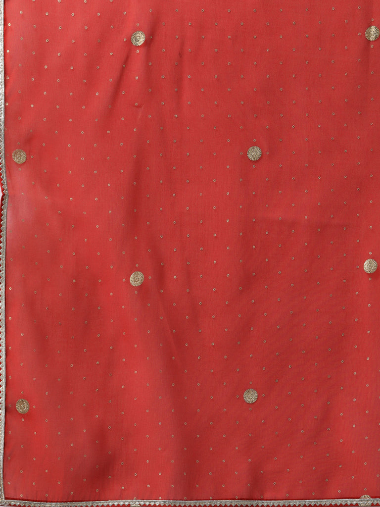 Women's S Cream Kurta With Dupatta Set