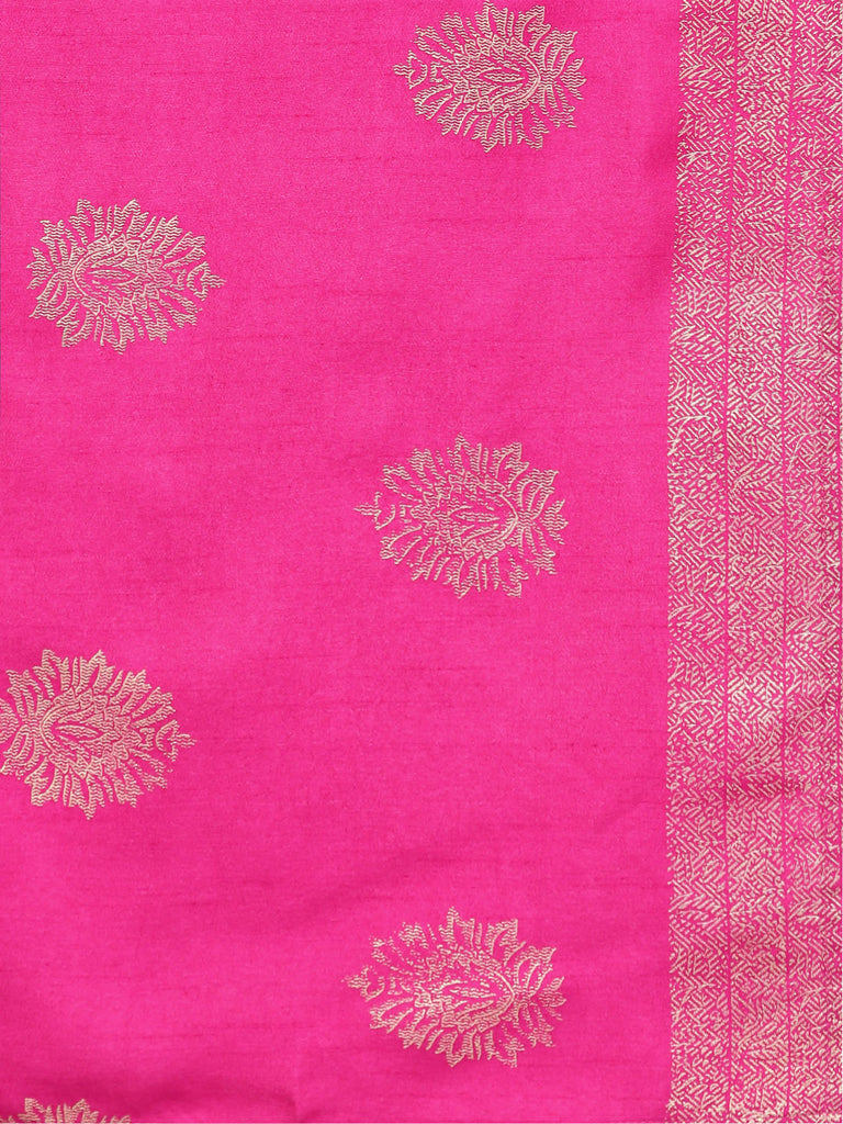 Women's Black With Bright Pink Kurta Set