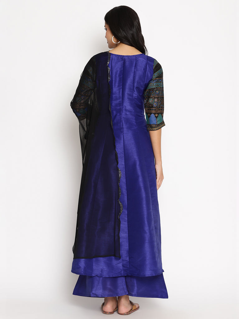 Women's S Blue Muslin Kurta Set