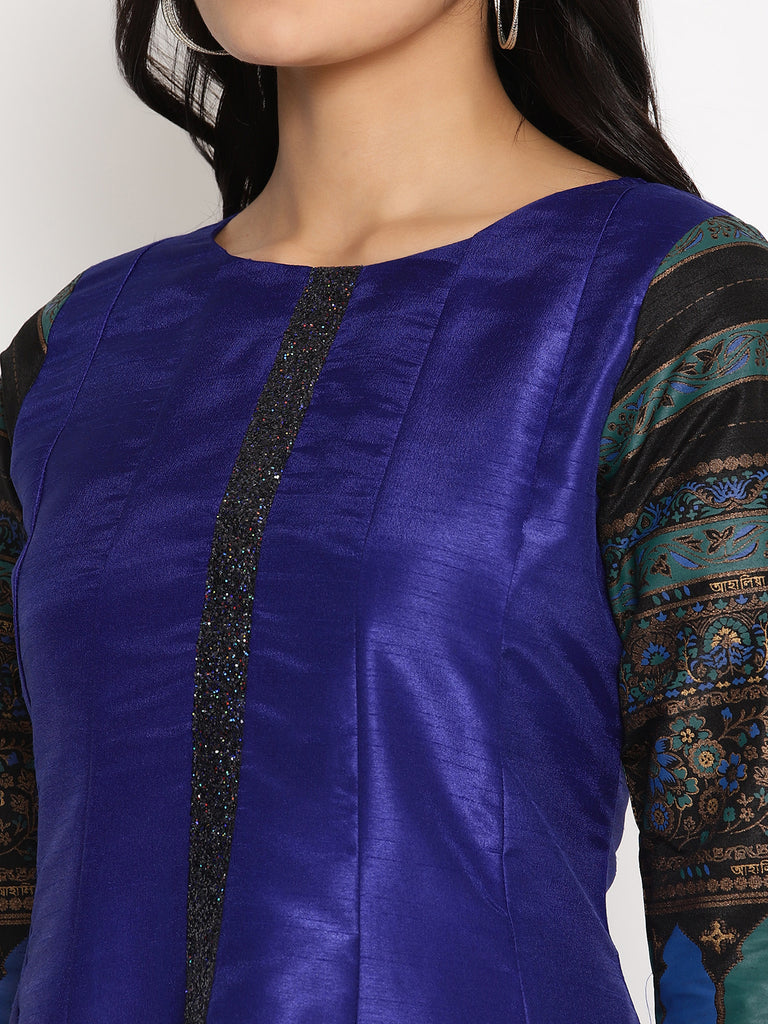 Women's S Blue Muslin Kurta Set