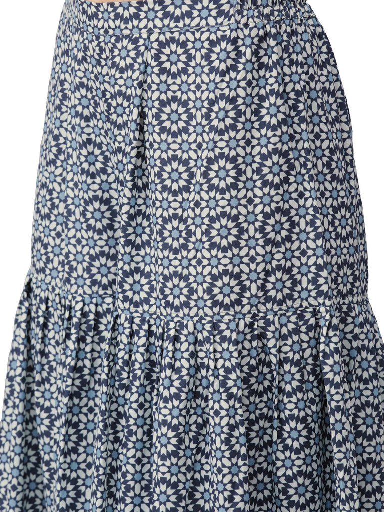 Women's  Printed Blue Kurta Set