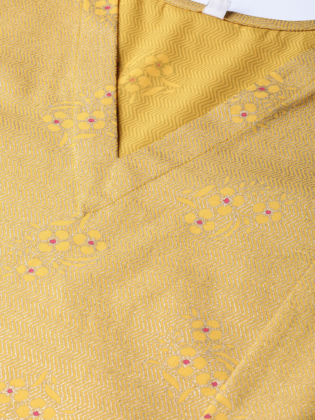 Women's Mustard Crepe Printed Kurta With Pant- Ahalyaa