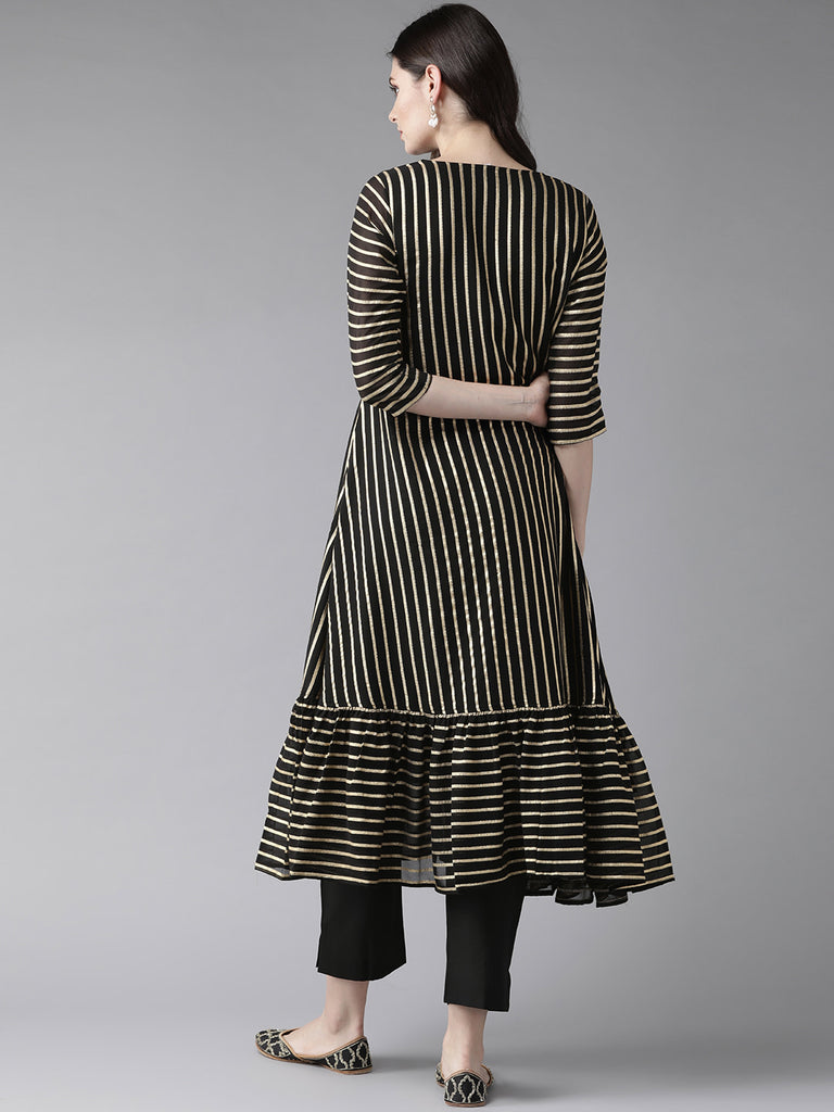 Women's Black Kurta With Trouser