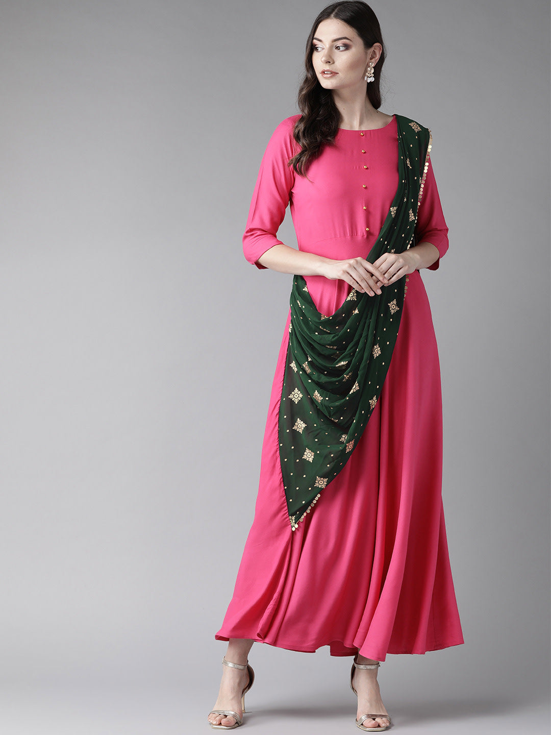 Women's Women's Dark Pink Only Gown - Ahalyaa