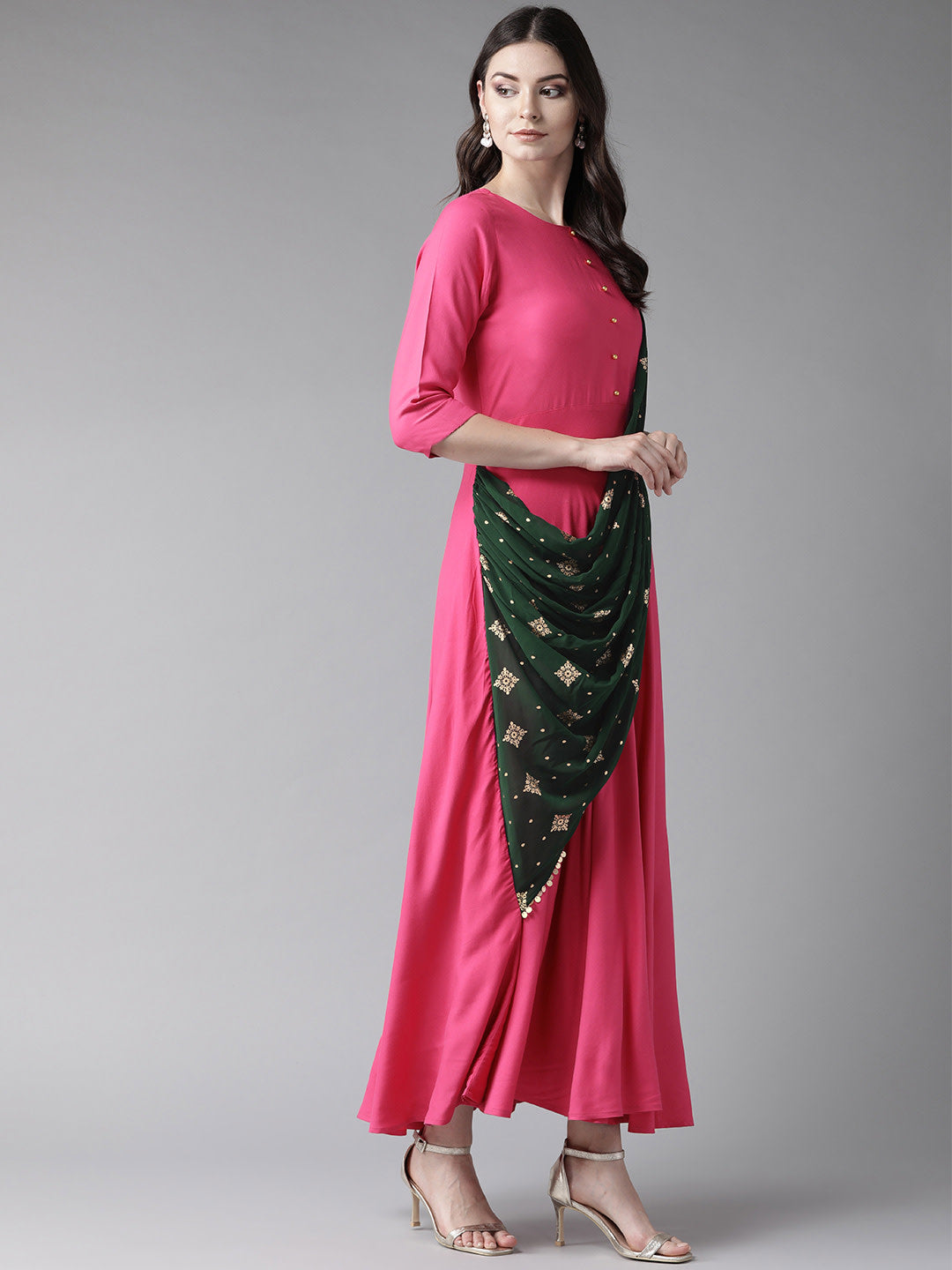 Women's Women's Dark Pink Only Gown - Ahalyaa