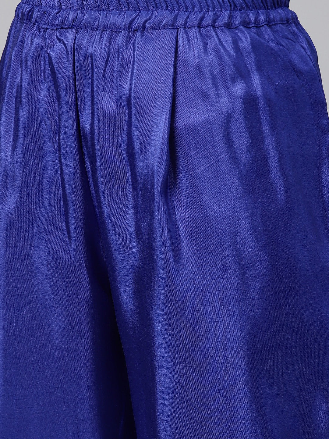 Women's  Royal Blue Poly Silk Salwar Suit Set- Ahalyaa