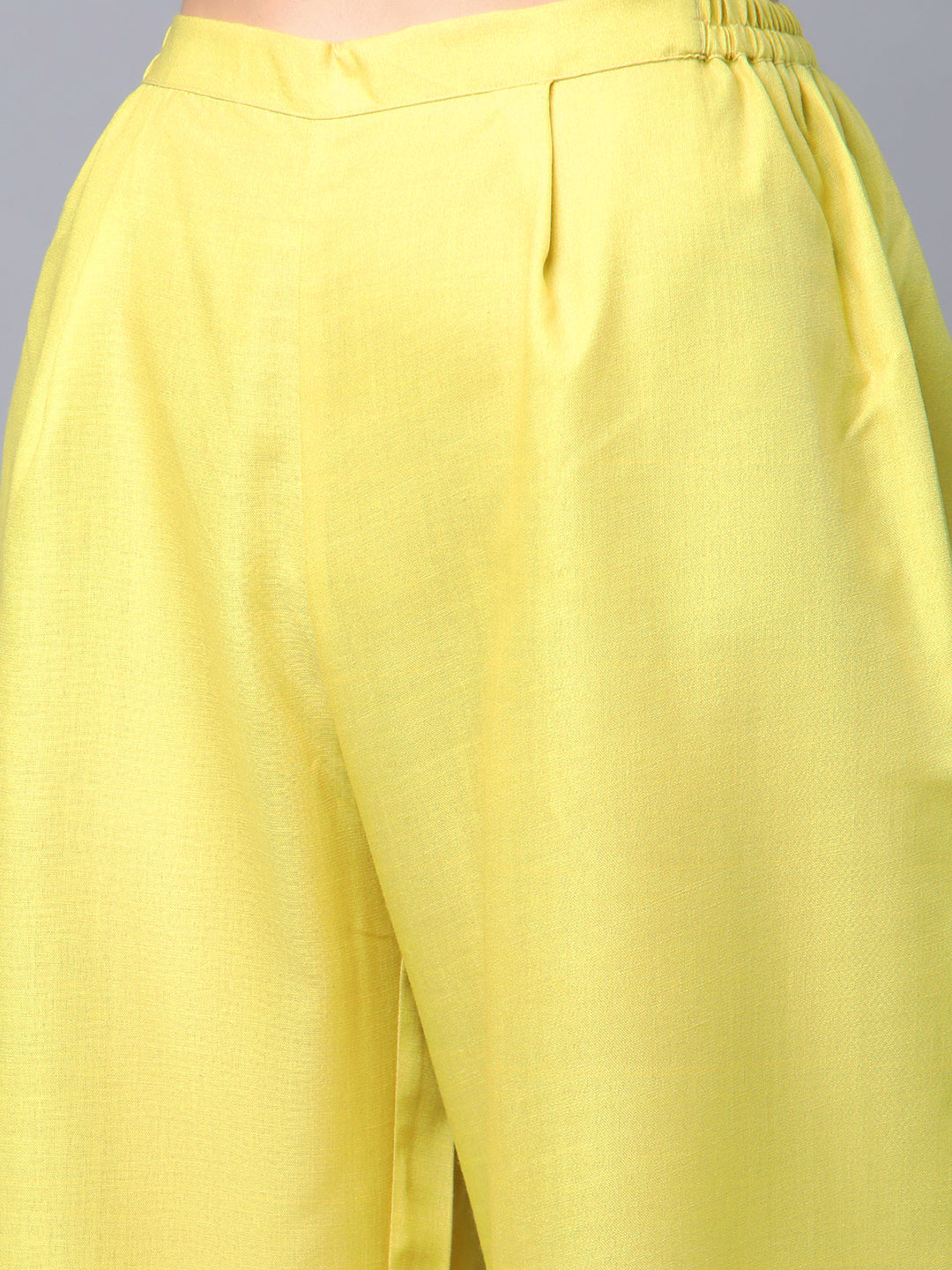 Women's Yellow Cotton Digital Printed Kurta Palazzo Set - Ahalyaa