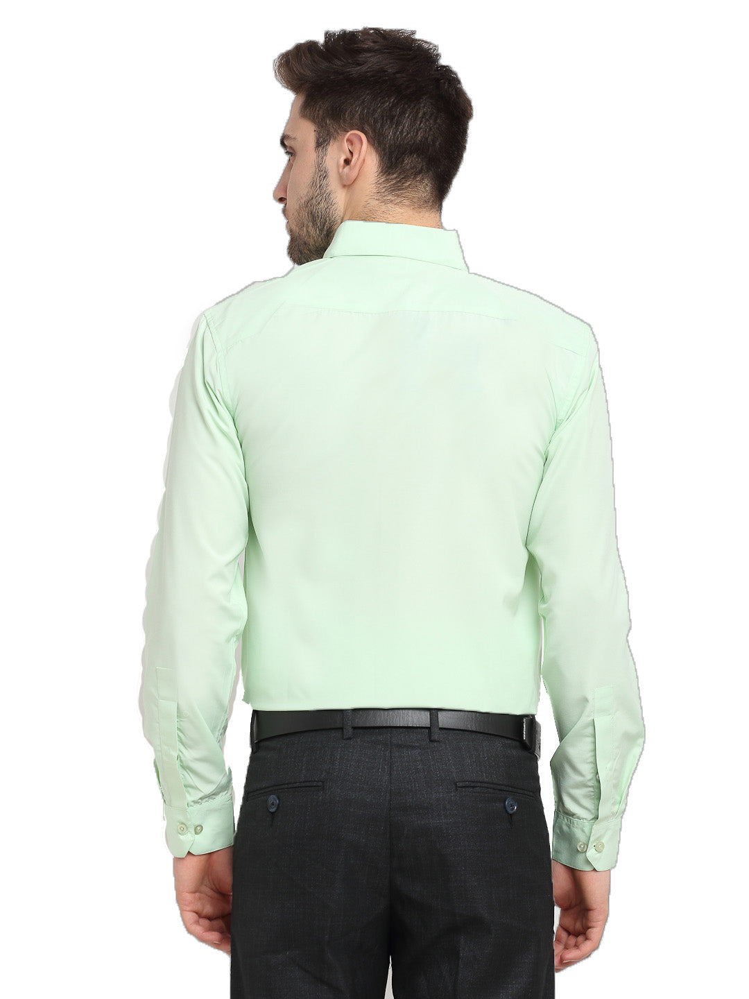 Men's Cotton Solid Light Green Formal Shirt's ( SF 361Light-Green ) - Jainish