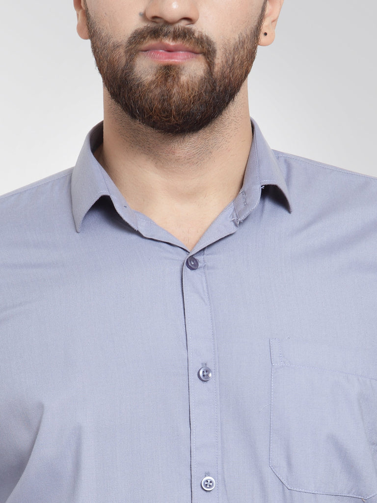 Men's Cotton Solid Light Grey Formal Shirt's ( SF 361Light-Grey )