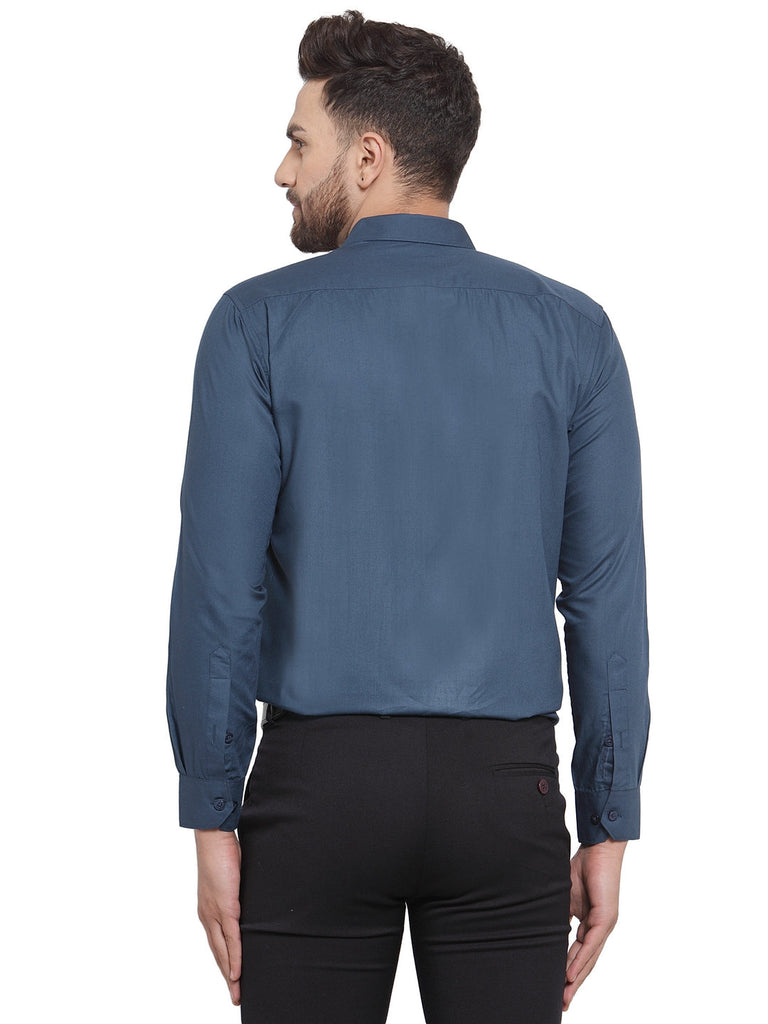 Men's Cotton Solid Teal Blue Formal Shirt's ( SF 361Teal )