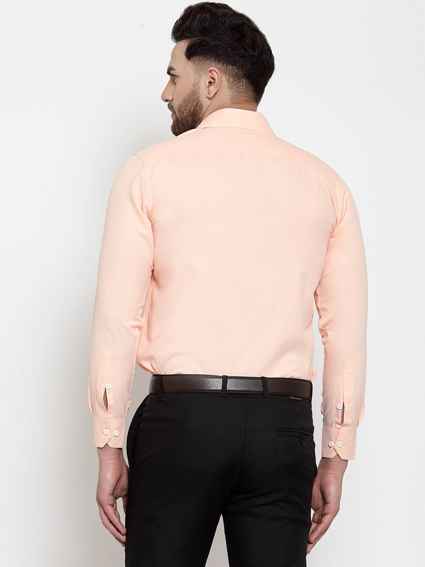 Men's Orange Formal Shirt with white detailing ( SF 419Orange ) - Jainish