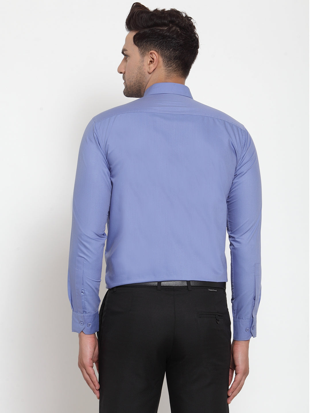 Men's Blue Cotton Solid Button Down Formal Shirts ( SF 713Light-Blue ) - Jainish