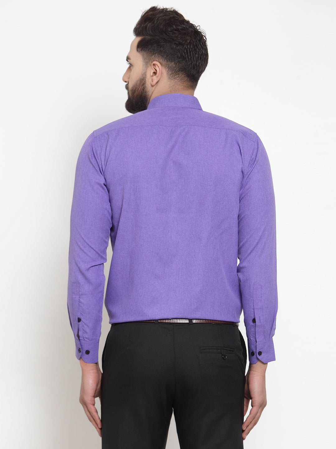 Men's Purple Cotton Solid Button Down Formal Shirts ( SF 734Voilet ) - Jainish