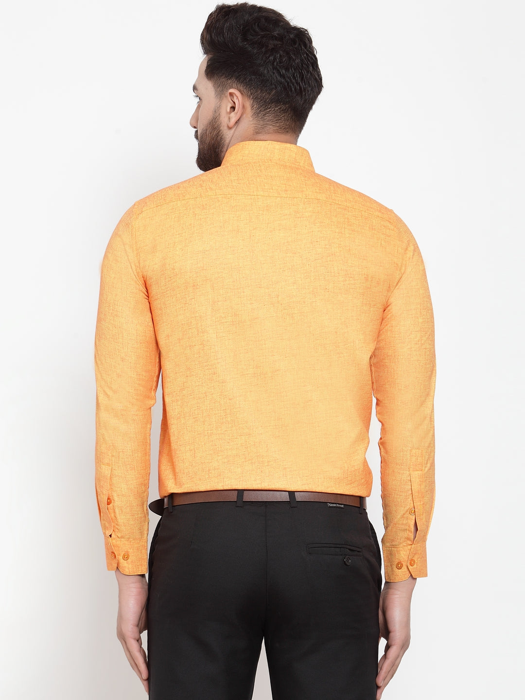 Men's Yellow Cotton Solid Button Down Formal Shirts ( SF 753Yellow ) - Jainish