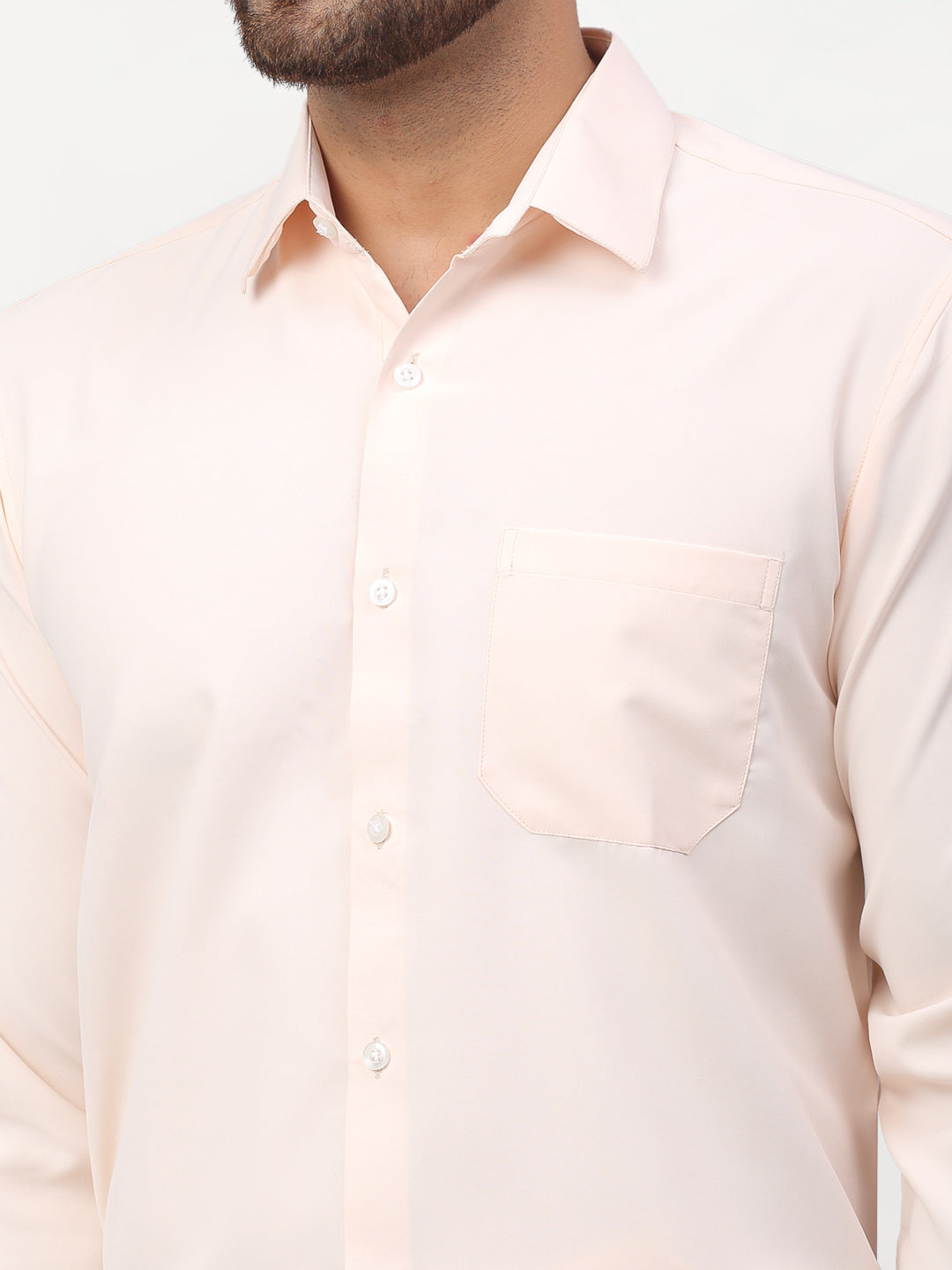 Men's Peach Solid Formal Shirts ( SF 777Peach ) - Jainish