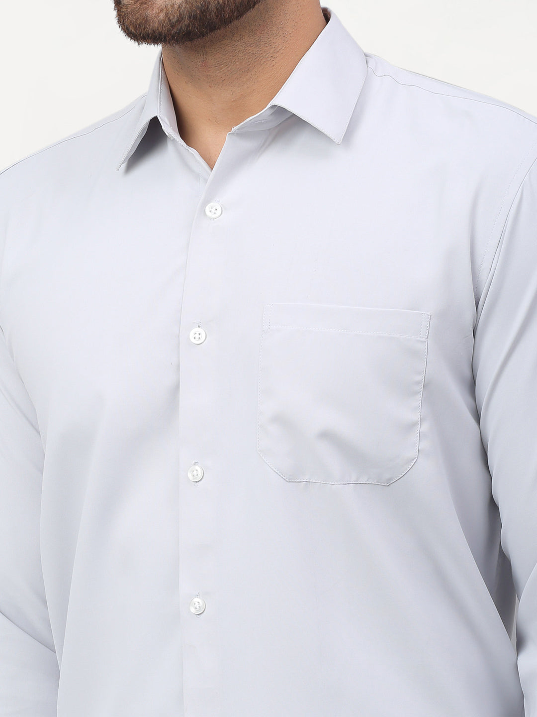 Men's Silver Solid Formal Shirts ( SF 777Steel-Grey ) - Jainish