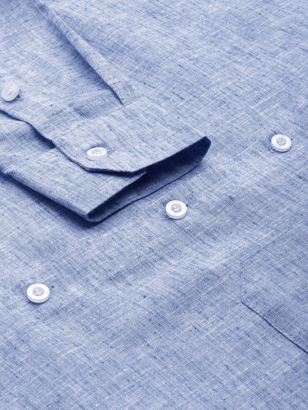 Men's Blue Solid Cotton Formal Shirt ( SF 782Blue ) - Jainish