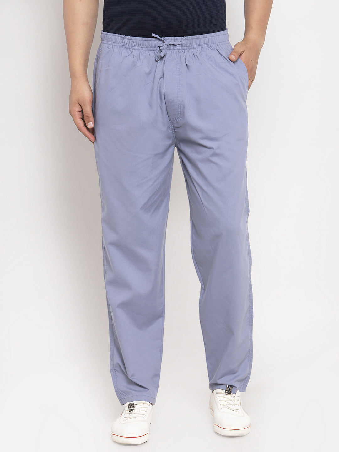 Men's Grey Solid Cotton Track Pants ( JOG 011Light-Grey ) - Jainish