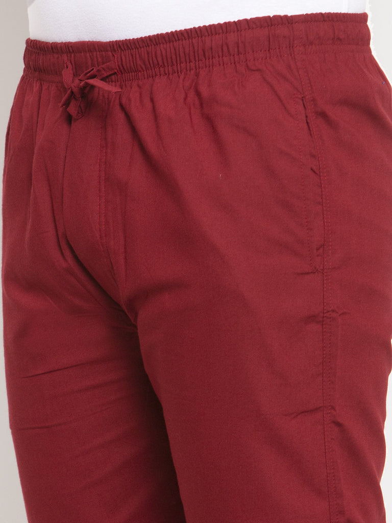 Men's Maroon Solid Cotton Track Pants ( JOG 011Maroon )