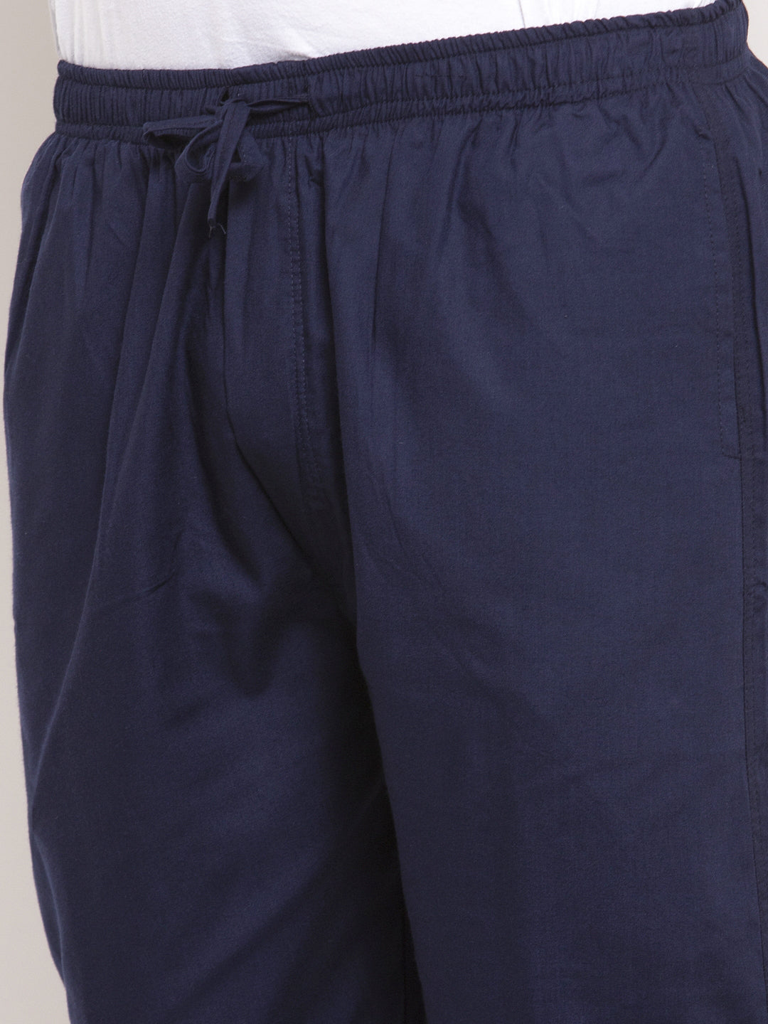 Men's Navy Blue Solid Cotton Track Pants ( JOG 011Navy ) - Jainish