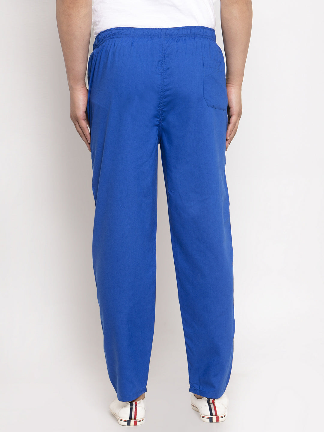 Men's Blue Solid Cotton Track Pants ( JOG 011Royal-Blue ) - Jainish