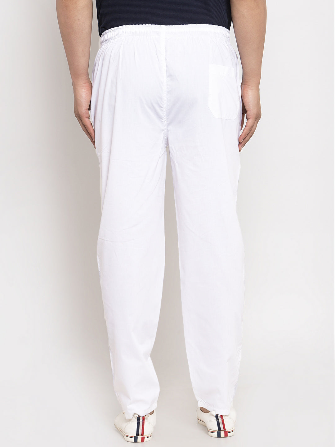 Men's White Solid Cotton Track Pants ( JOG 011White ) - Jainish