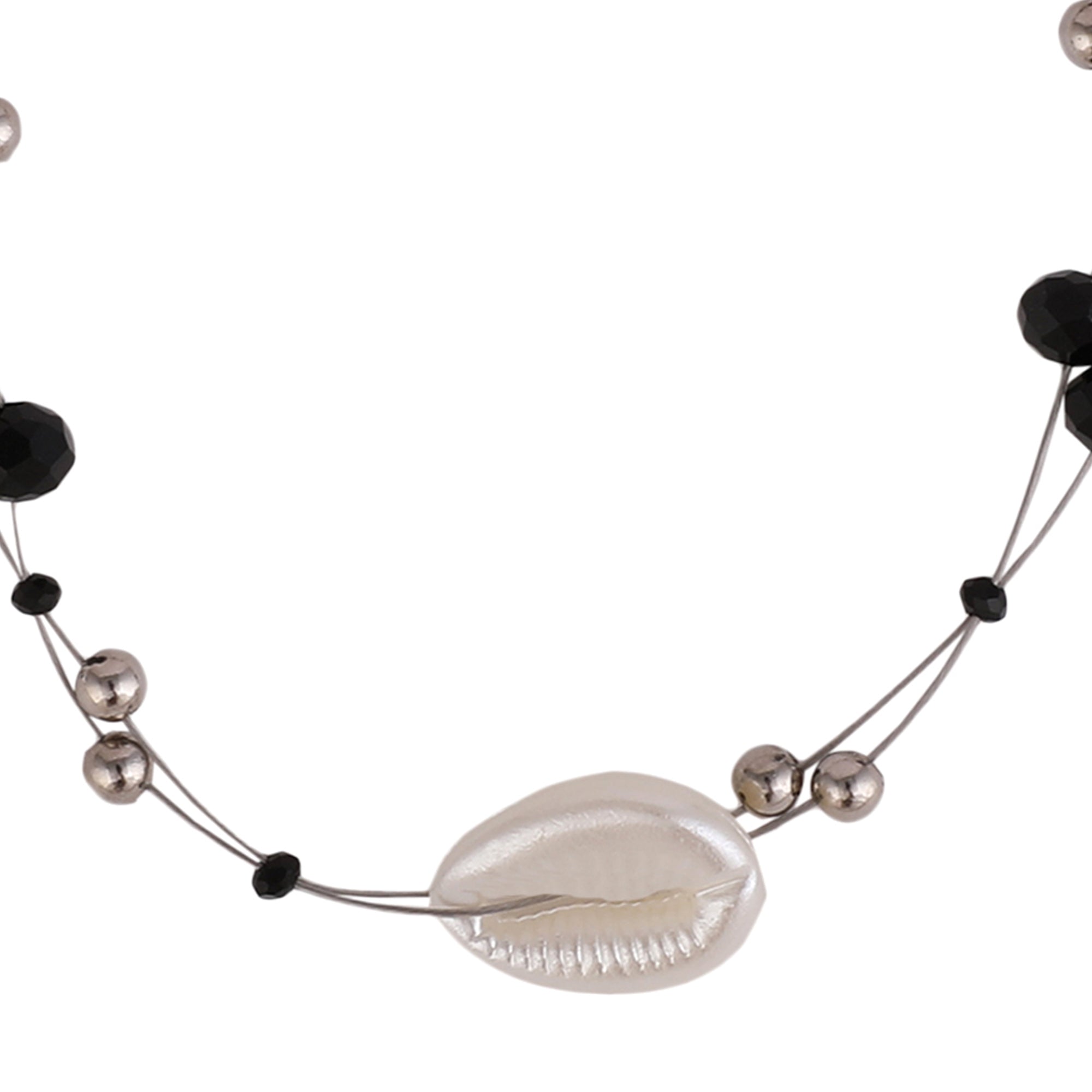 Women's Silver Plated Cotemporary Shell Anklets - MODE MANIA