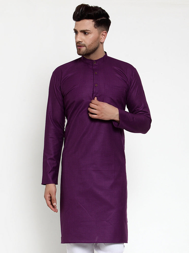 Men's Purple Chikan Kurta Only ( Ko 561 Purple )