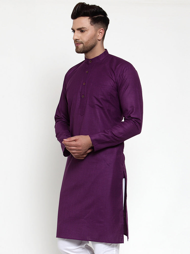 Men's Purple Chikan Kurta Only ( Ko 561 Purple )