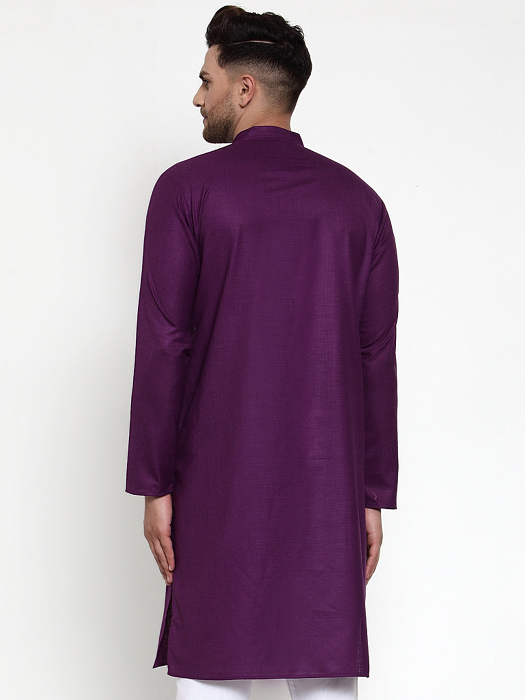 Men's Purple Chikan Kurta Only ( Ko 561 Purple ) - Virat Fashions