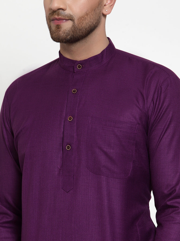 Men's Purple Chikan Kurta Only ( Ko 561 Purple )