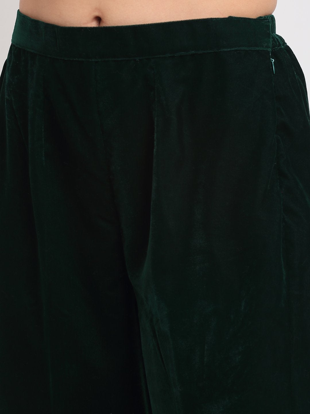 Women's Green Festive Straight Kurti With Straight Pants And Pista Sequence Dupatta - Anokherang