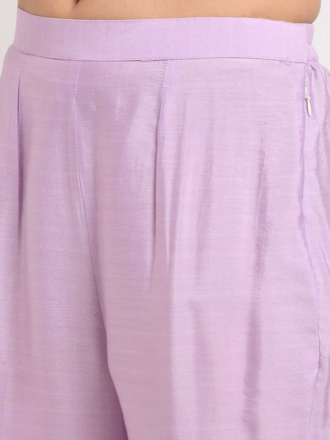 Women's Lilac Straight Kurti With Pants - Anokherang
