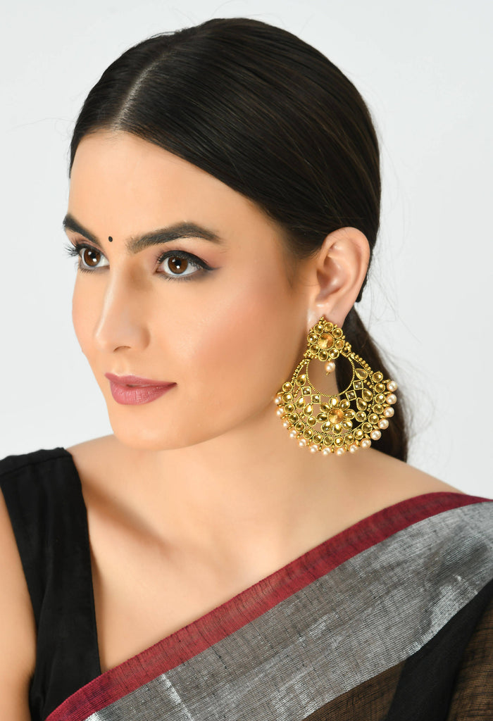 Kamal Johar Gold-Plated Kundan & Pearls Jh