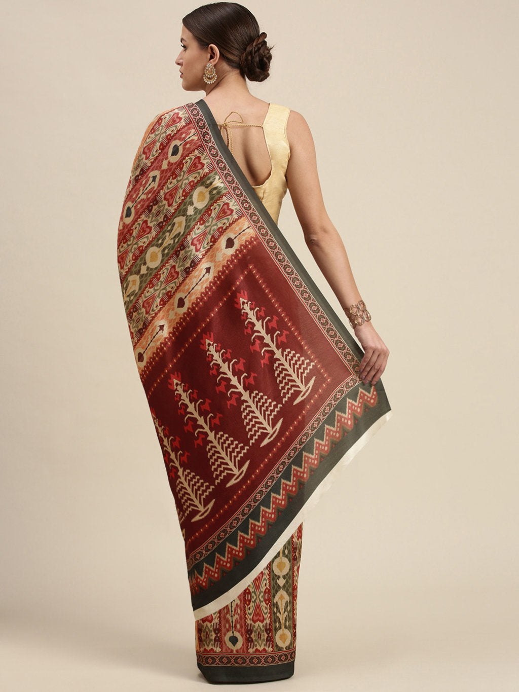 Women's Multi Pashmina Printed Traditional Saree - Sangam Prints