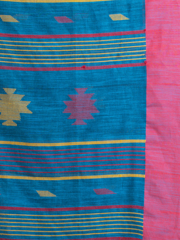 Women's Sage Green Handwoven Cotton Jamdani handloom Saree