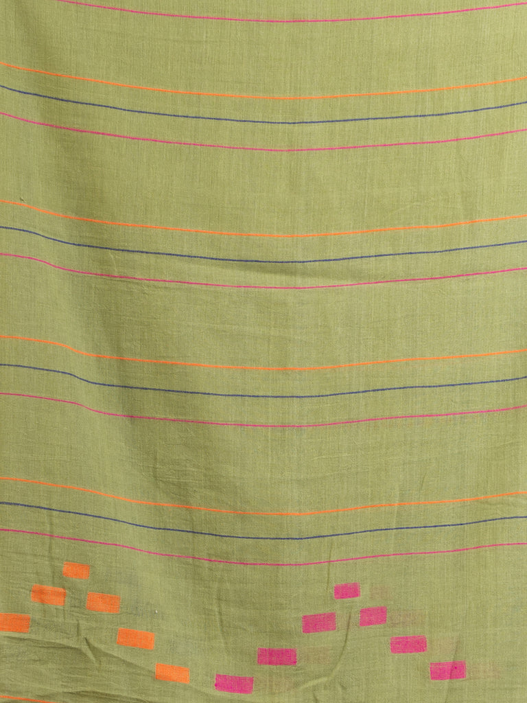 Women's Sage Green Handwoven Cotton Jamdani handloom Saree